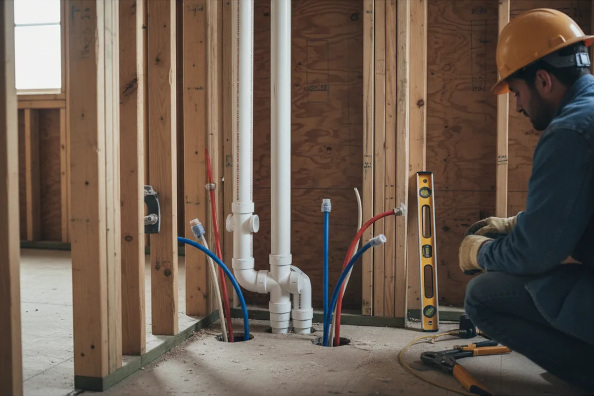 Drain and supply rough-in during Garbage Disposal Repair in Otisville